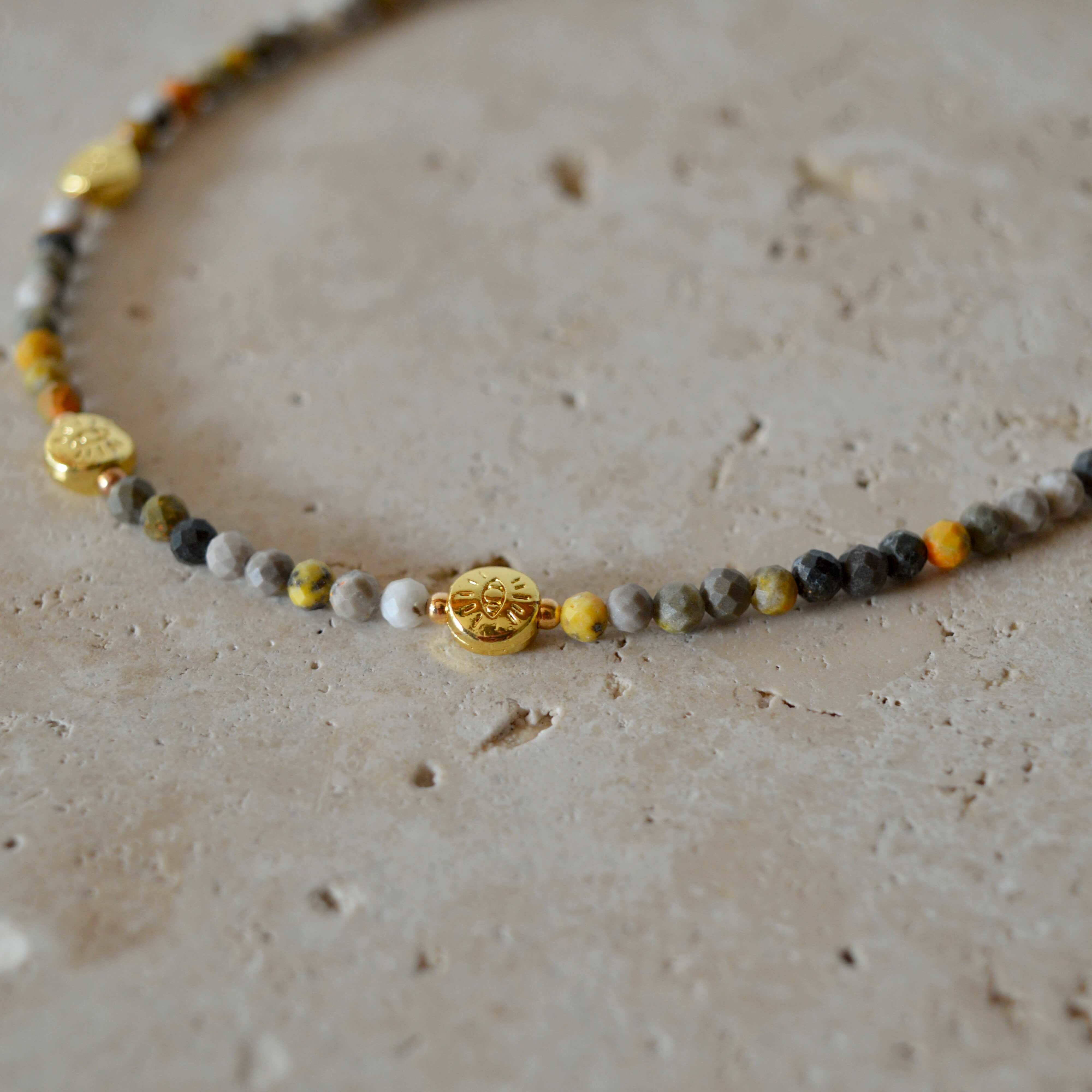 THE DAINTY- EYES- Bumblebee Jasper- NECKLACE