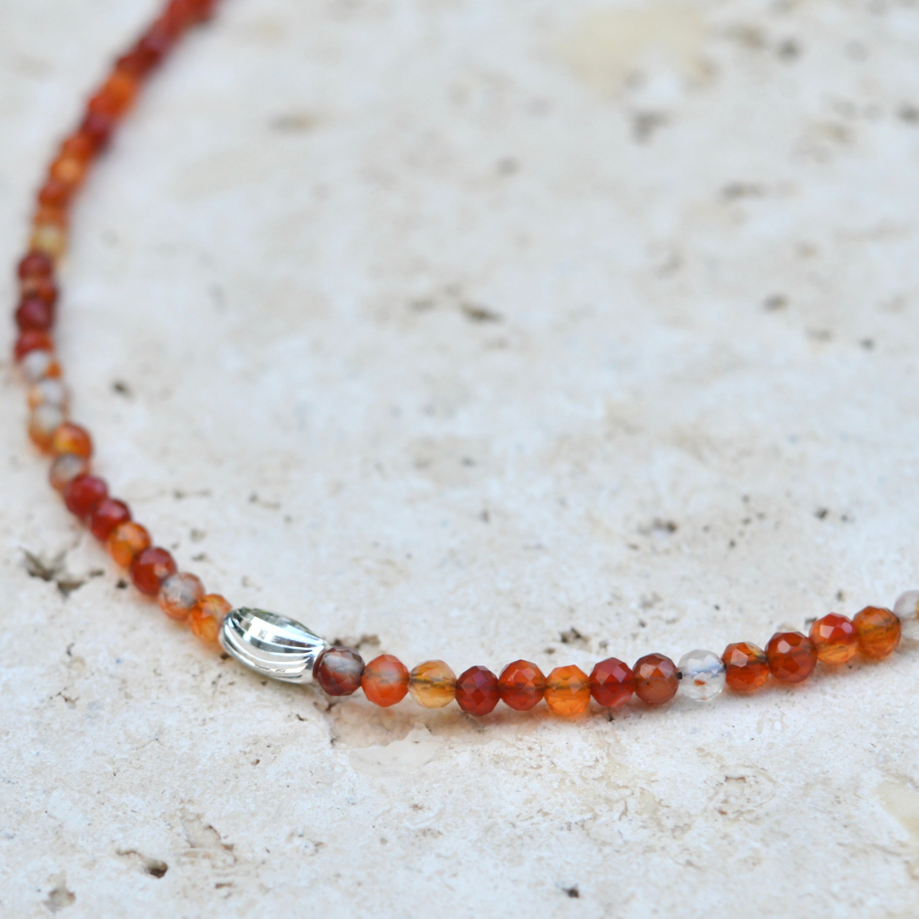 THE DAINTY- Silver- Carnelian- NECKLACE - Headless Nation