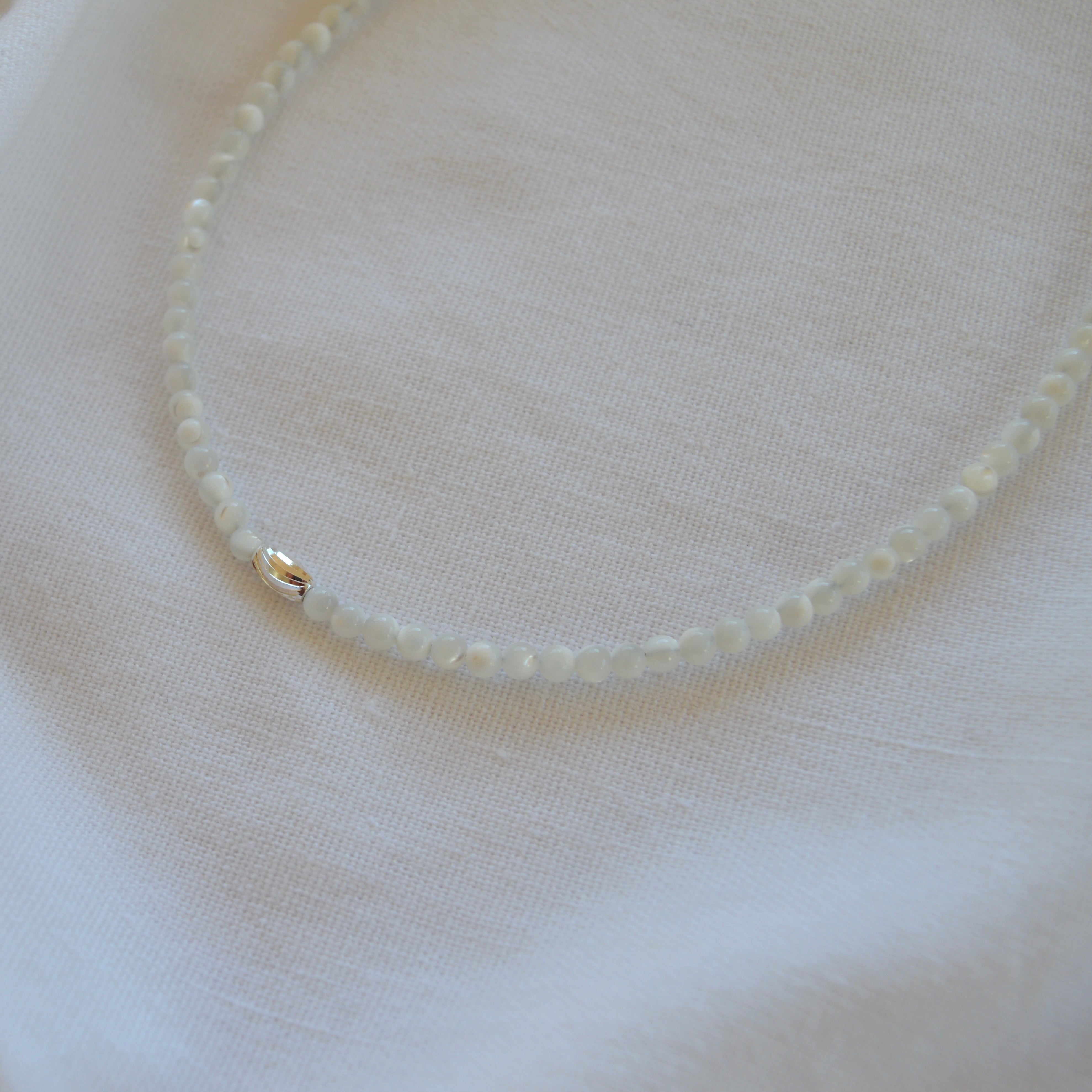 THE DAINTY-Silver- Mother Of Pearl- NECKLACE