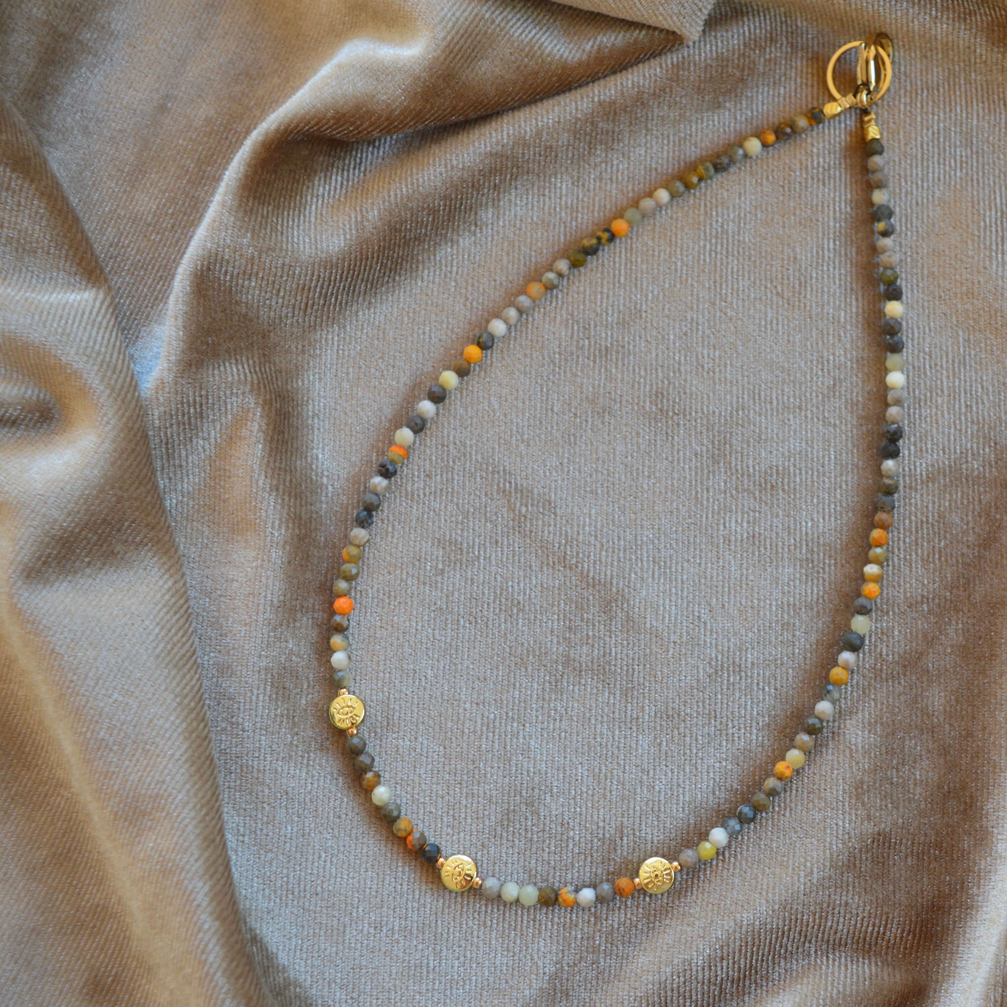 THE DAINTY- EYES- Bumblebee Jasper- NECKLACE