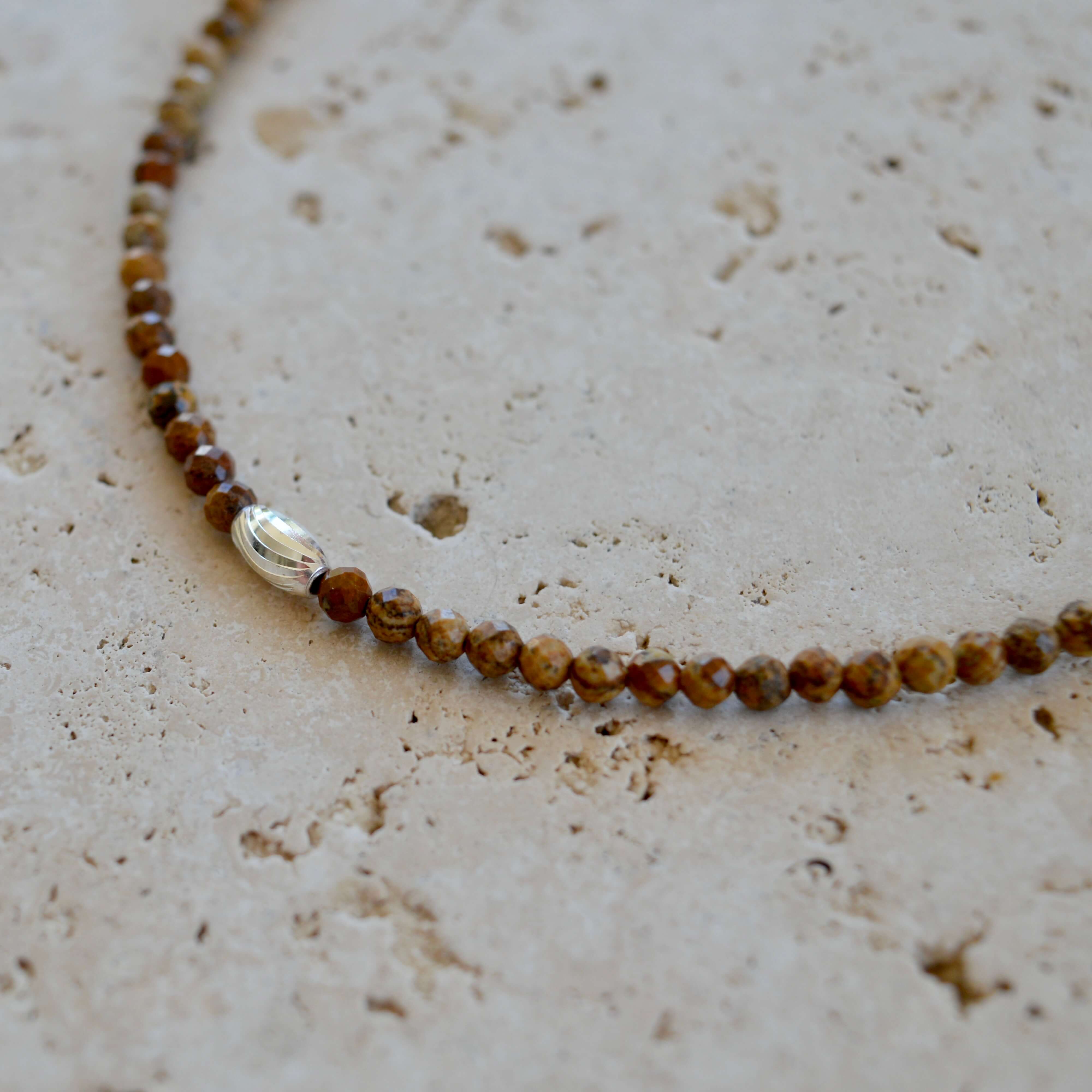 THE DAINTY- Silver- Picture Jasper- NECKLACE