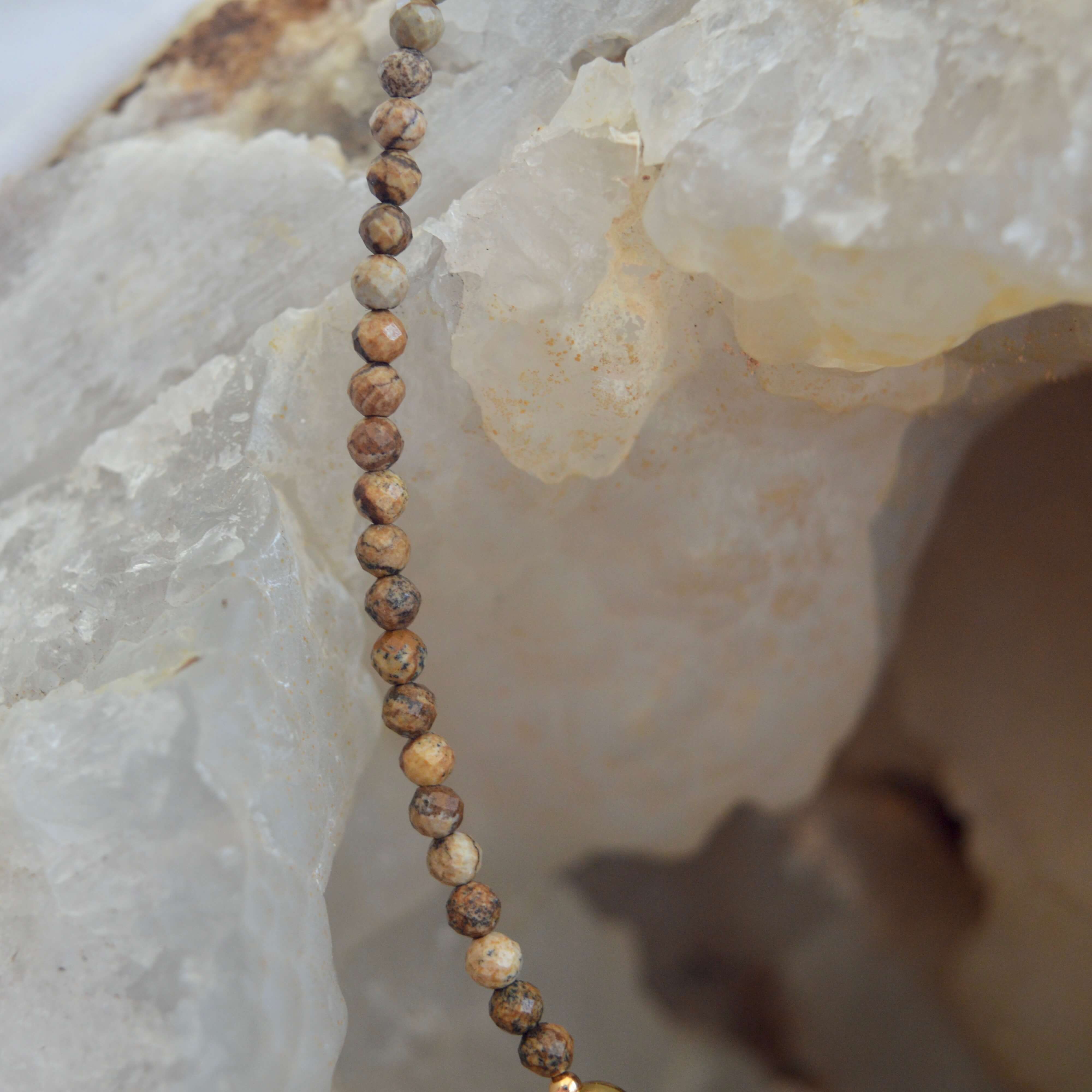 THE DAINTY- Silver- Picture Jasper- NECKLACE