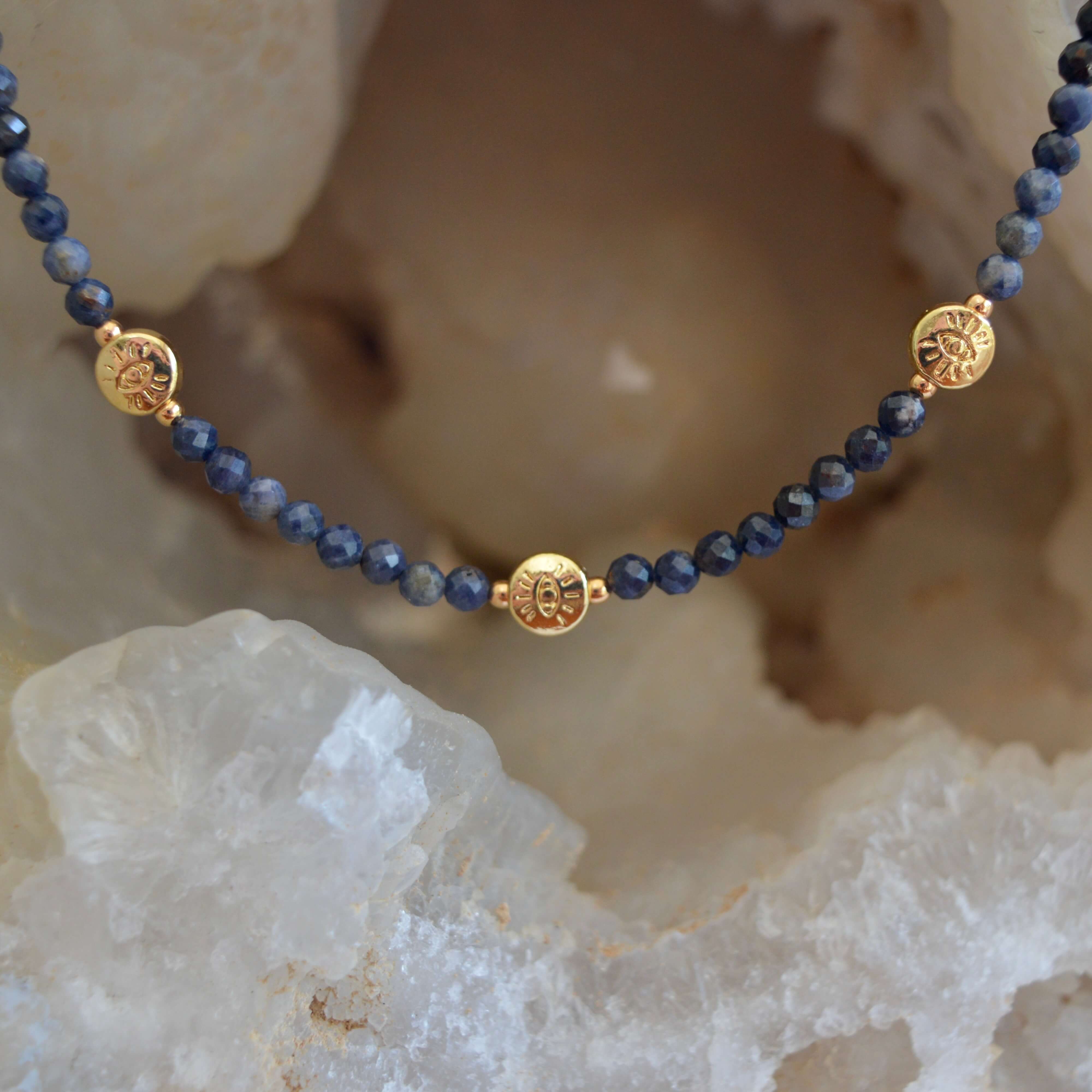 THE DAINTY- EYES- Sapphire- NECKLACE