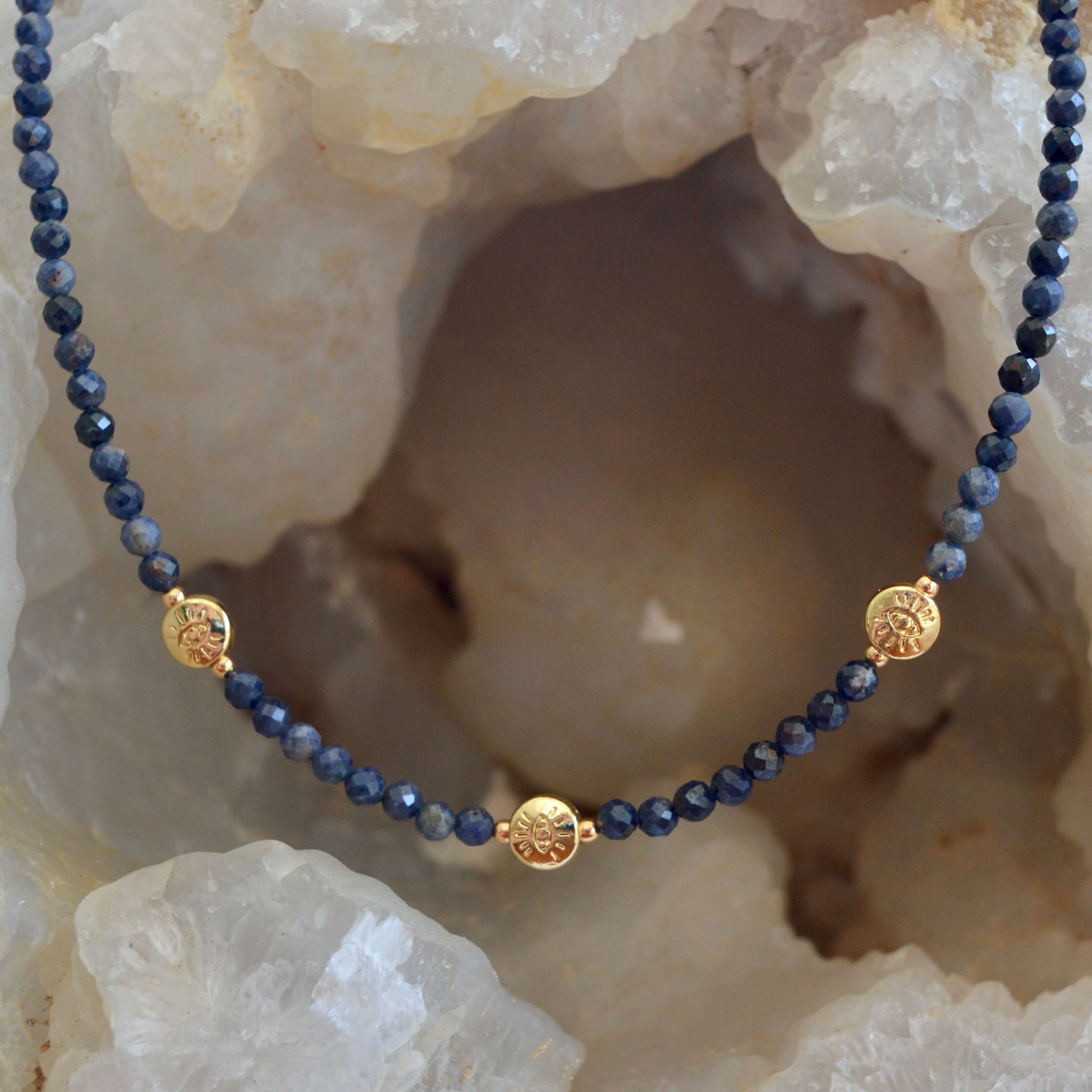 THE DAINTY- EYES- Sapphire- NECKLACE