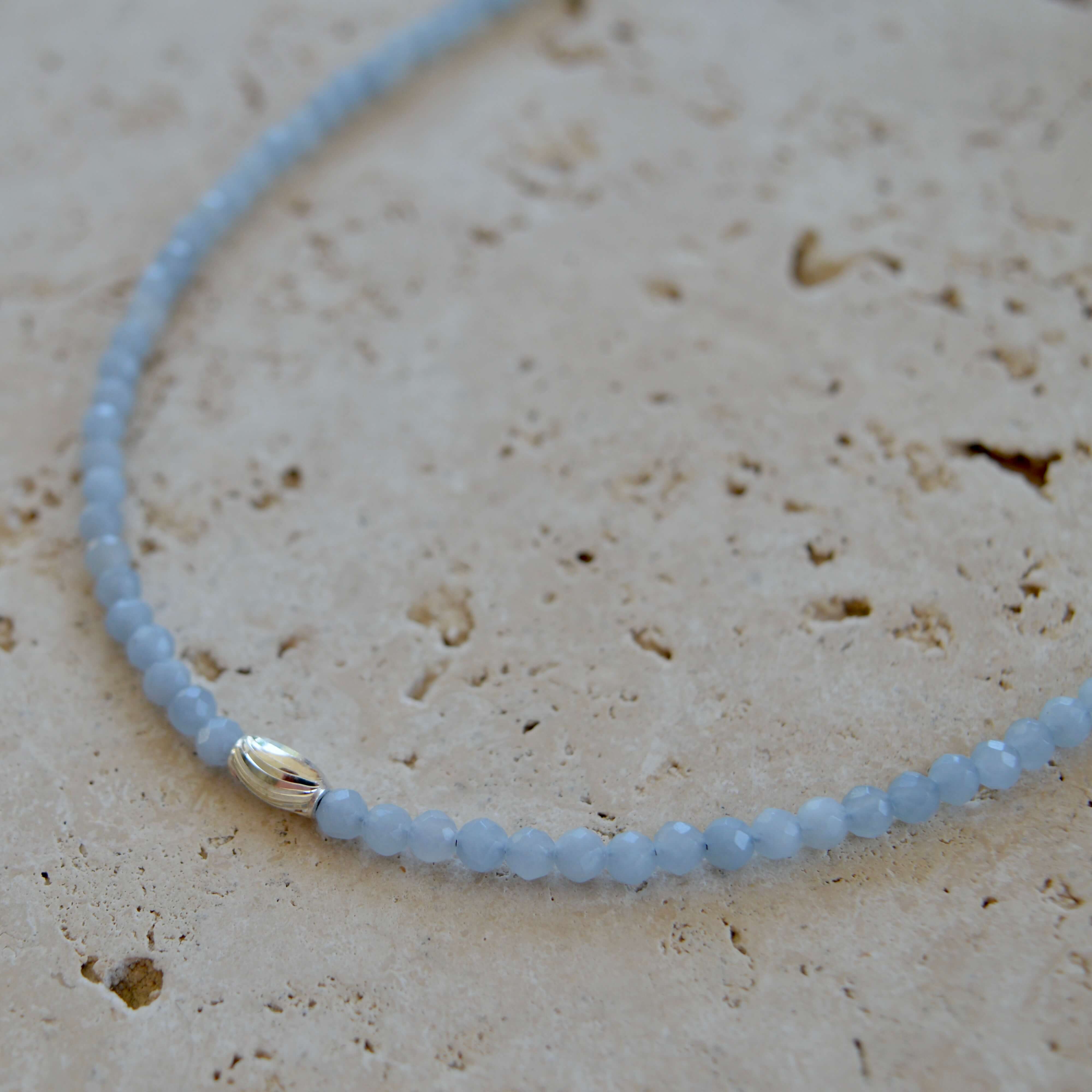 THE DAINTY- Silver- Angelite- NECKLACE