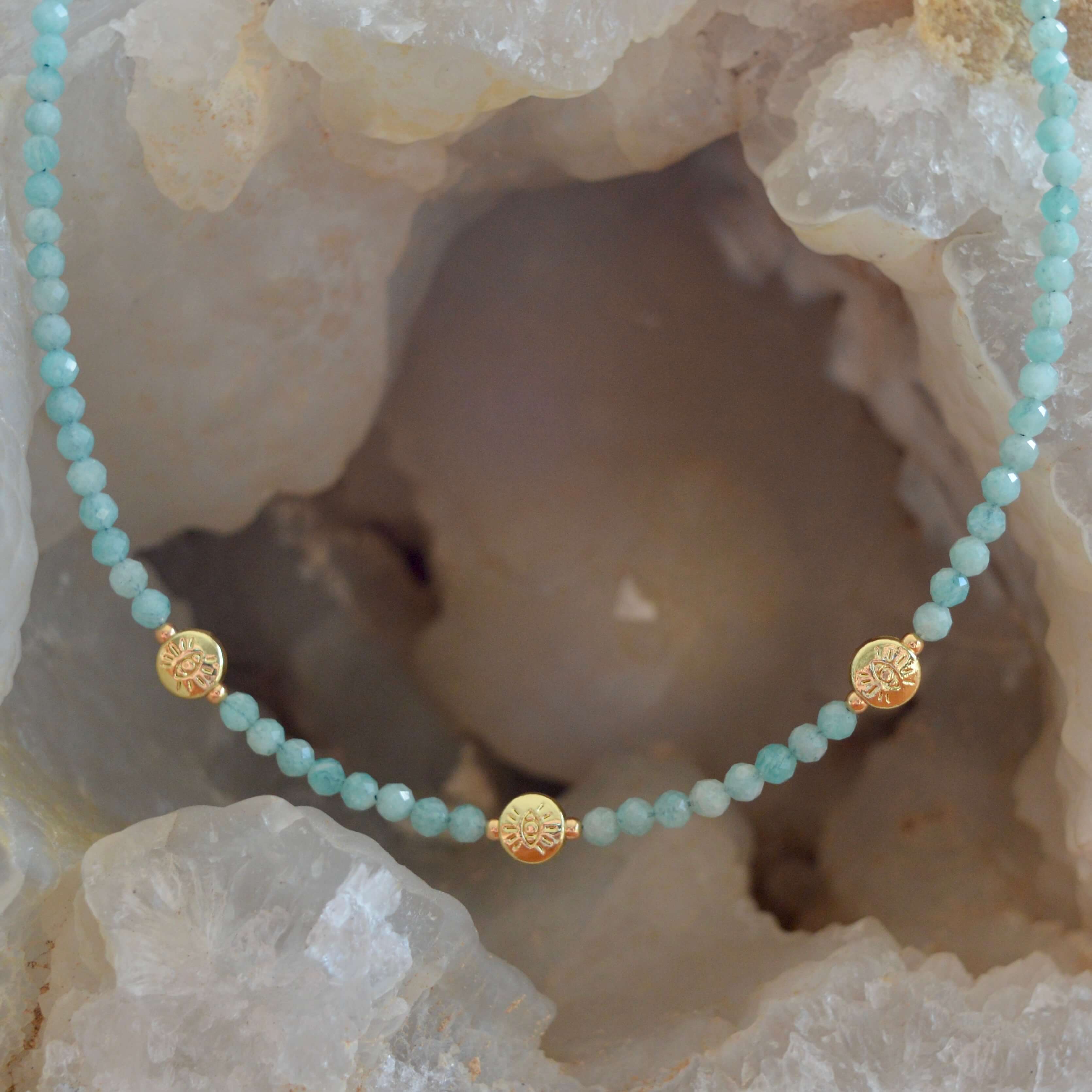 THE DAINTY- EYES- Amazonite- NECKLACE