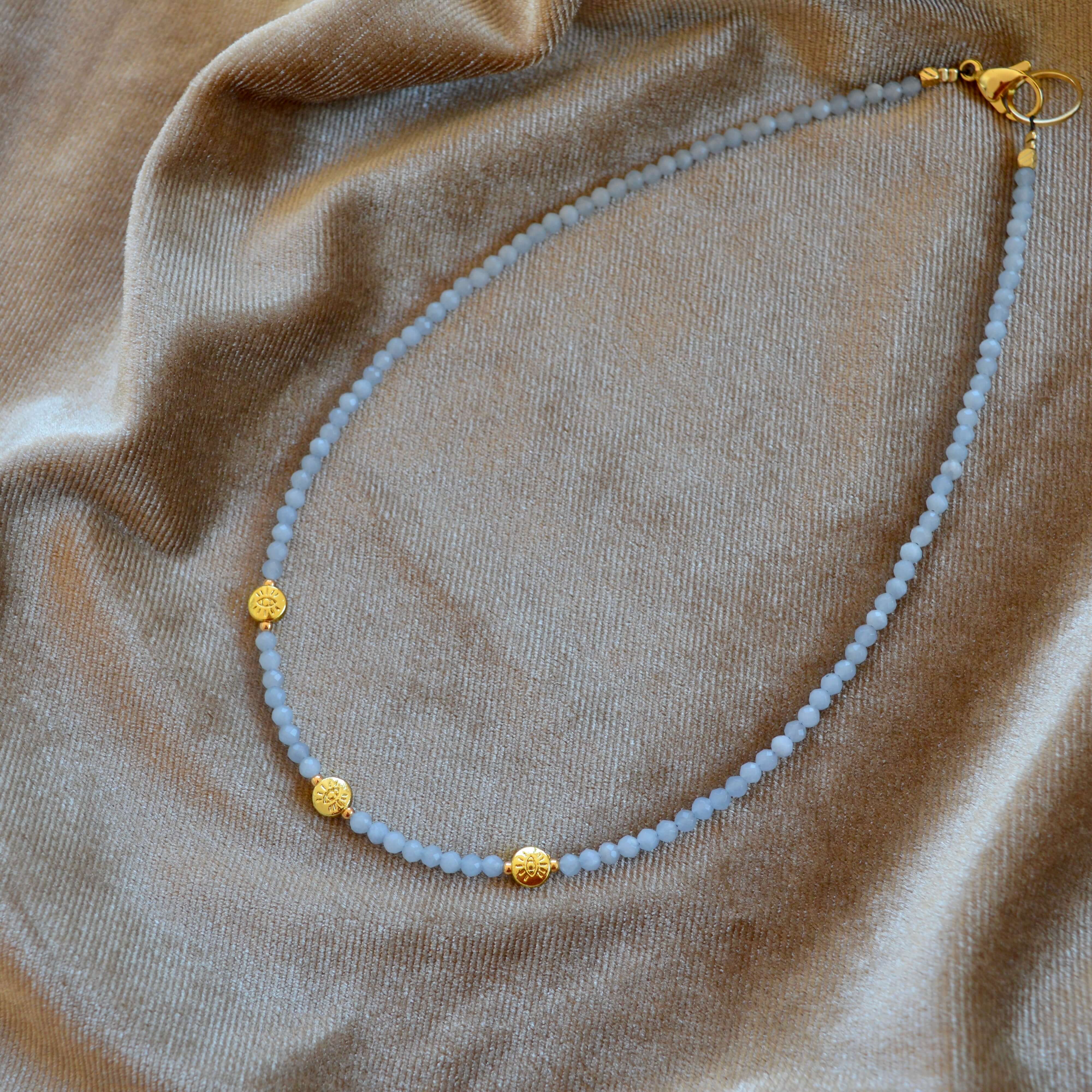 THE DAINTY- EYES- Angelite- NECKLACE