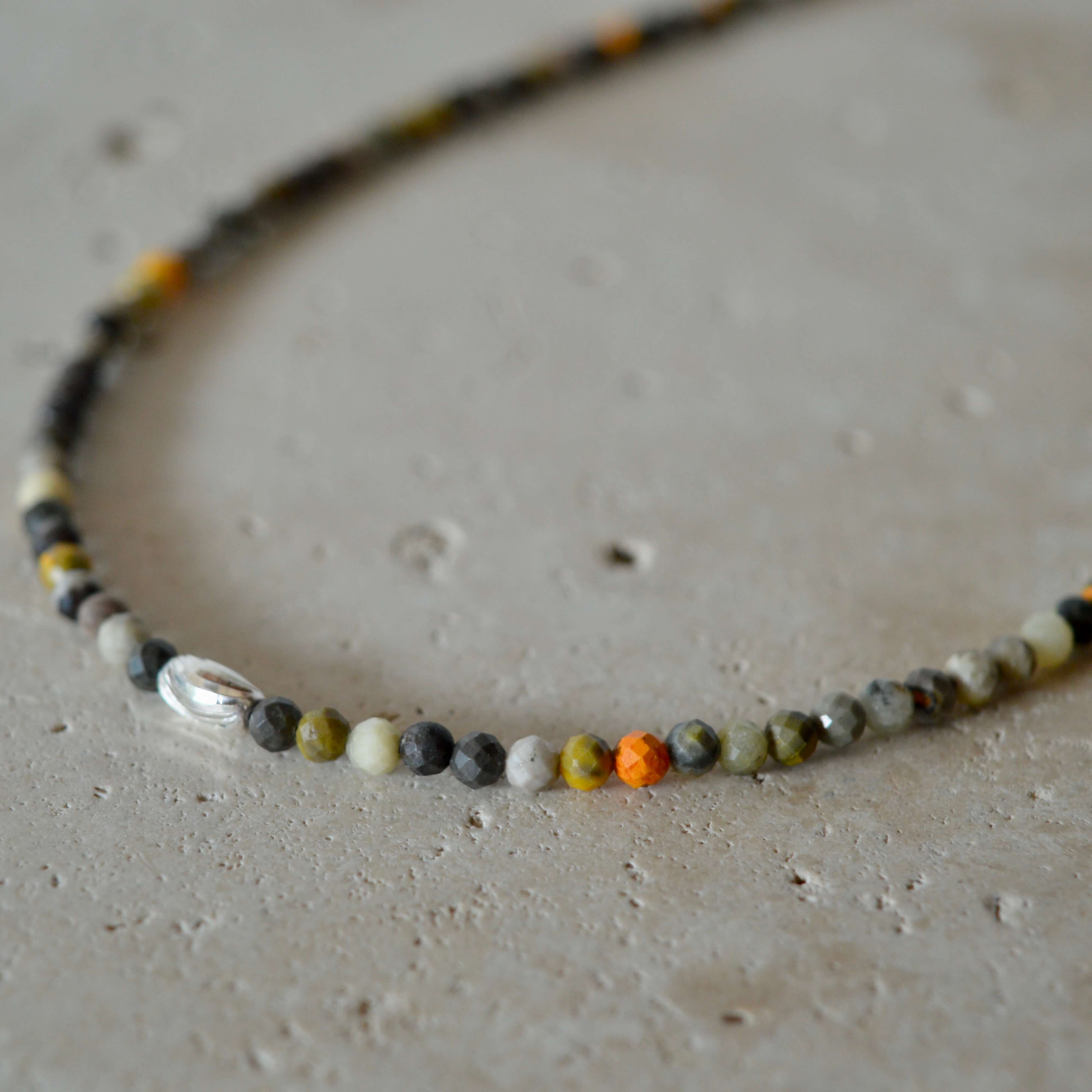 THE DAINTY- Silver- Bumblebee Jasper- NECKLACE