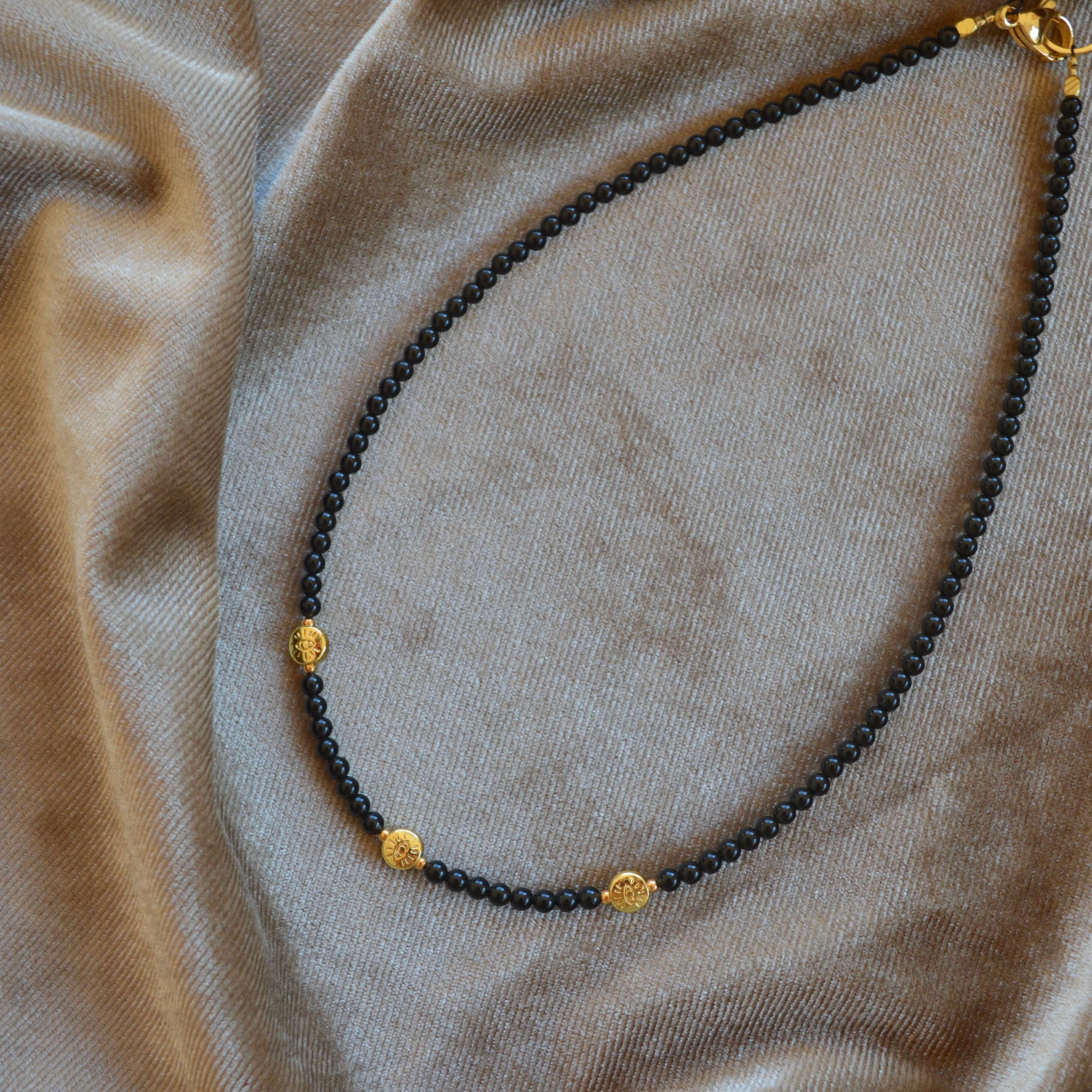 THE DAINTY- EYES- Obsidian- NECKLACE